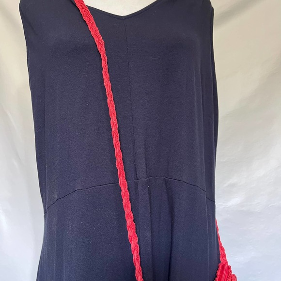 Cappelli Straworld Crossbody Purse Red Raffia Floral Crochet - Picture 10 of 12